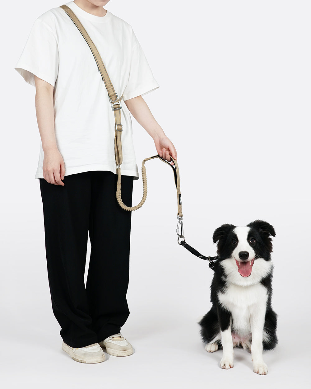 Multifunctional Hands-Free Dog Leash - British Khaki