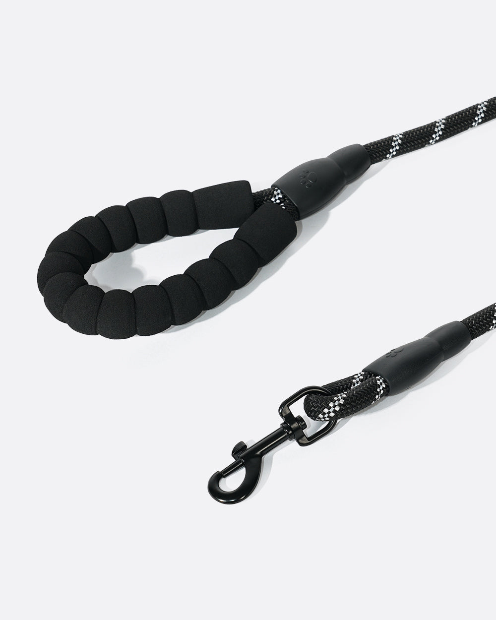 Reflective Nylon Rope Dog Leash - Classic Black