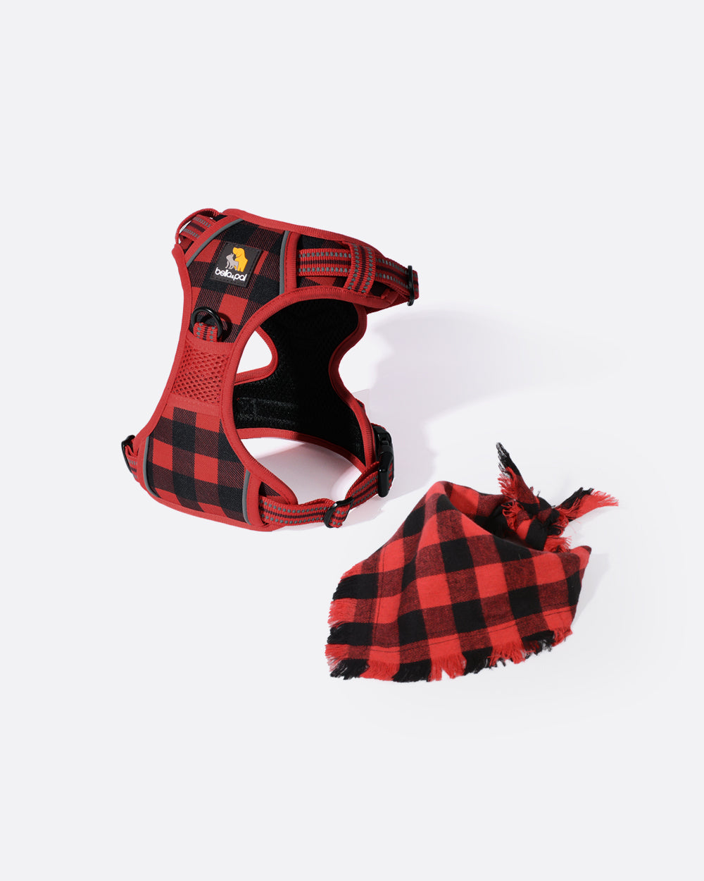 Smart Pro Christmas No Pull Harness Set- Scottish Style Red Grid
