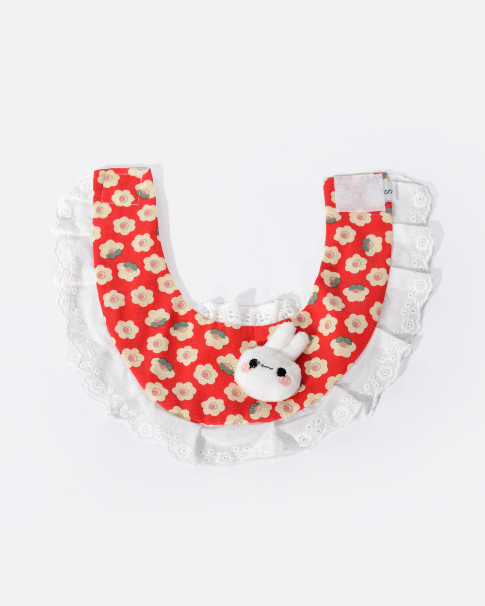 Velcro Ruffled Hem Floral Dog Bib - Bunny